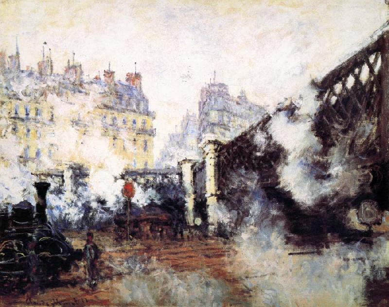 Claude Monet Le Pont de L-Europe,Gare Saint-Lazare China oil painting art